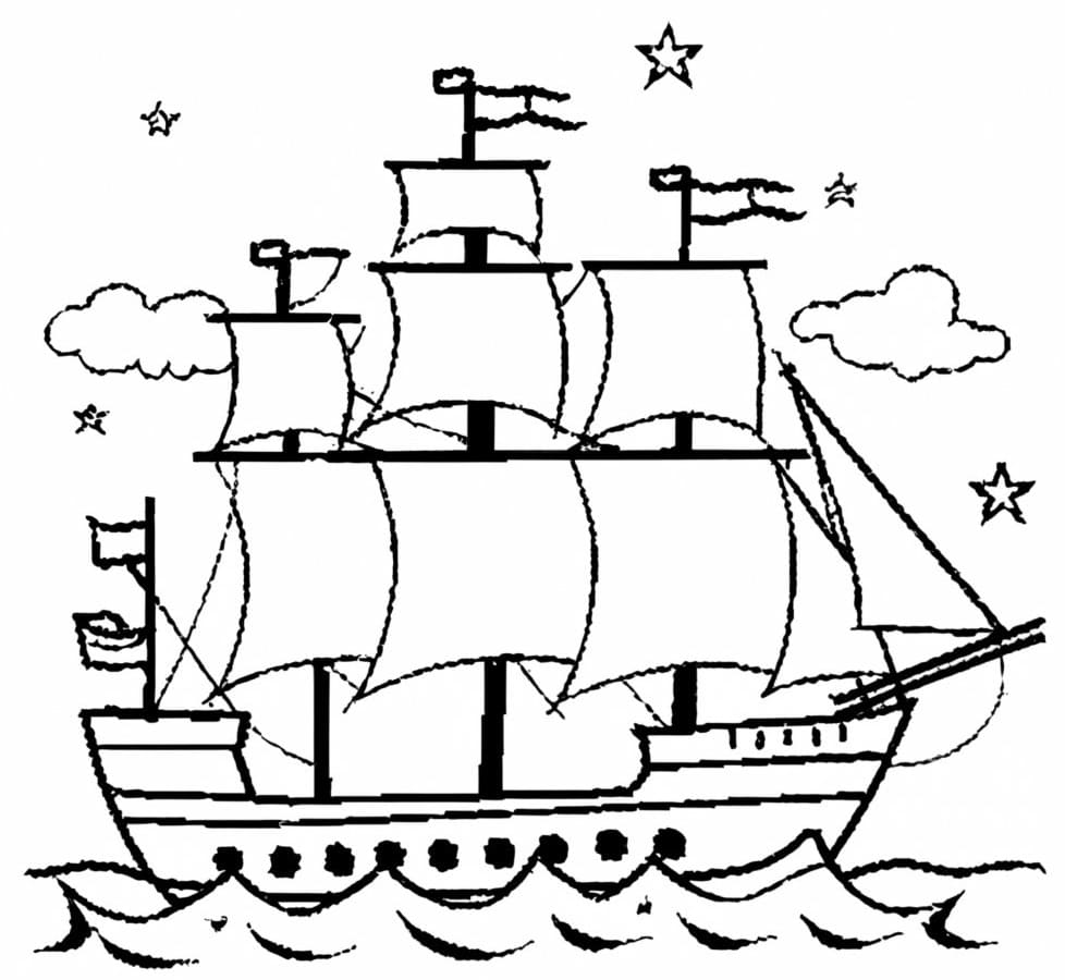 Ship coloring pages