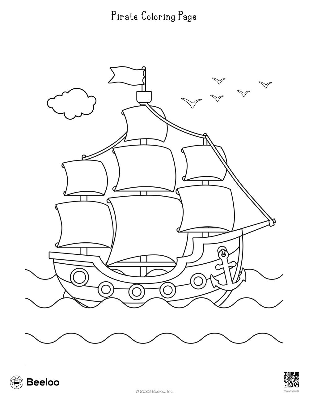 Pirate coloring page â printable crafts and activities for kids