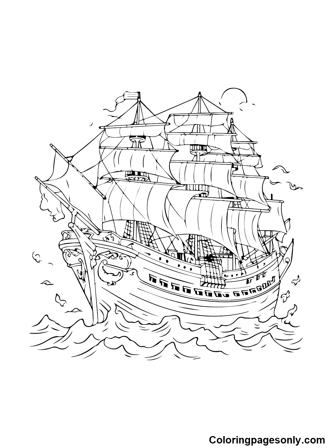 Ship coloring pages printable for free download