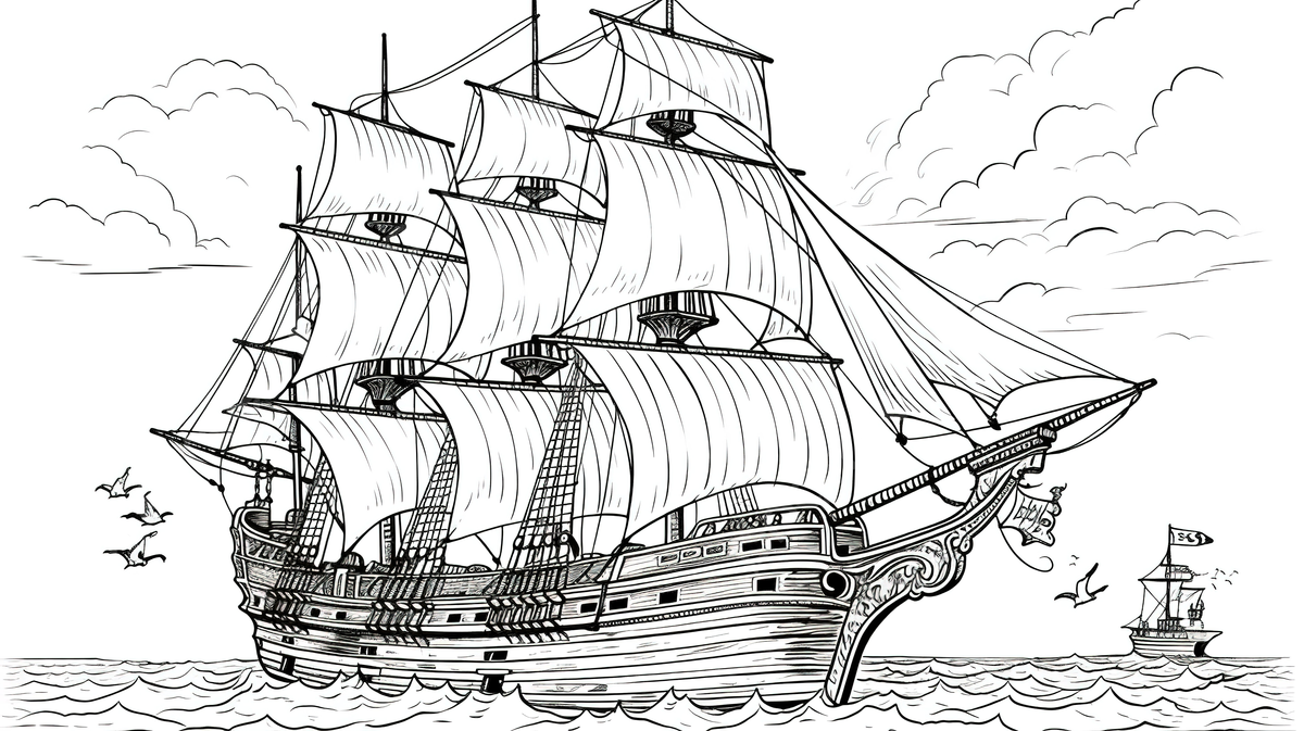 Sailing ship coloring page background pirate ship colouring picture ship pirate background image and wallpaper for free download