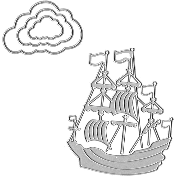 Metal sailing sea ship cutting dies clouds die cuts stencil embossing tool for card making scrapbooking diy etched craft dies arts crafts sewing
