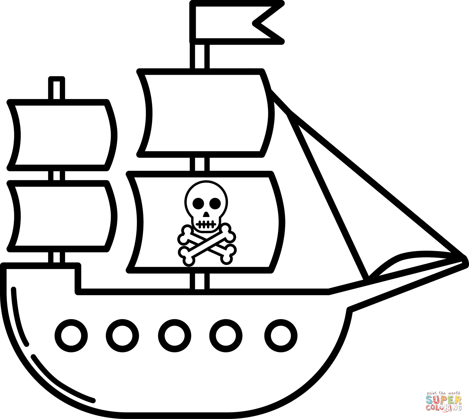 Pirate ship coloring page free printable coloring pages