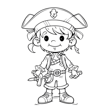Pirate coloring vector art png images free download on