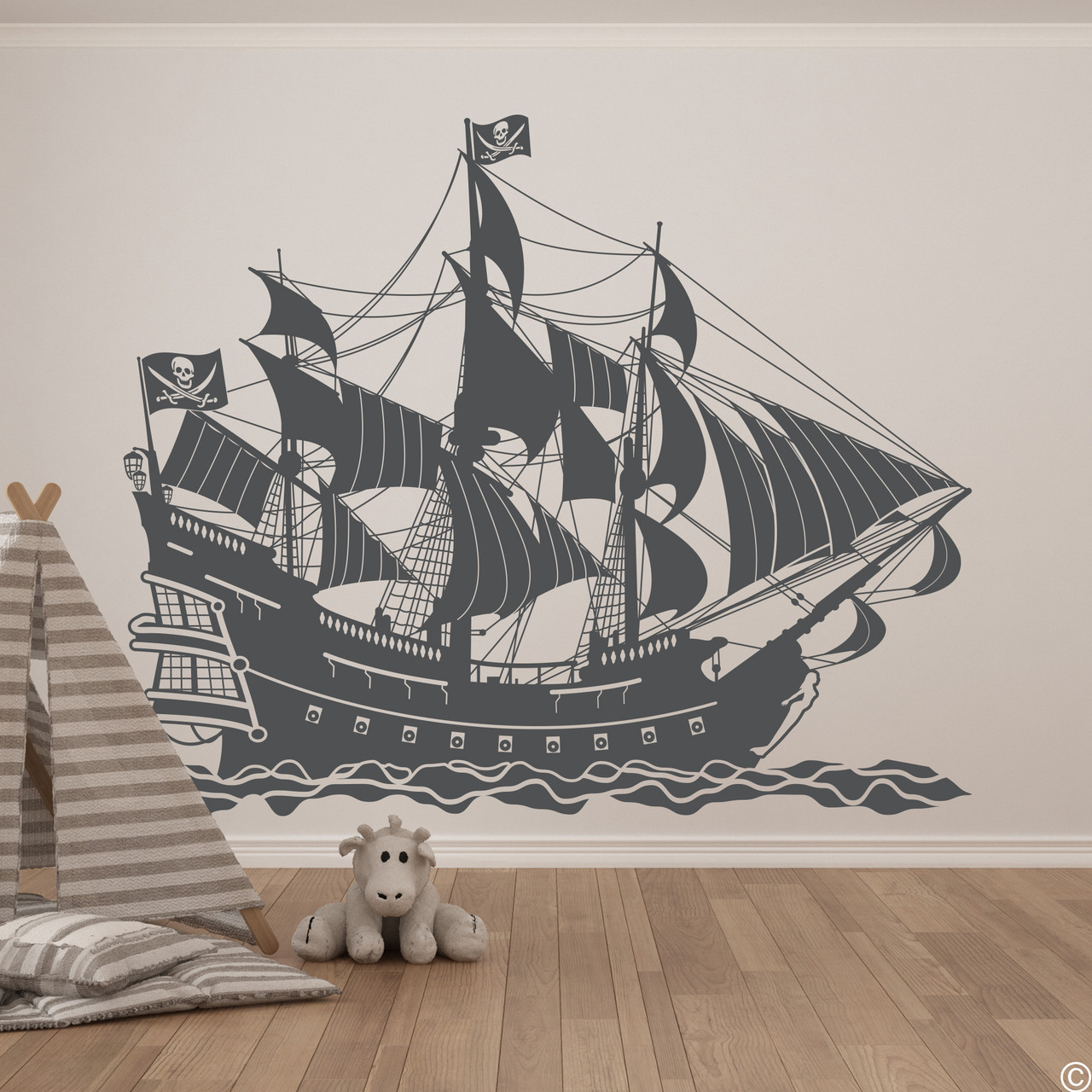 Pirate ship wall decal