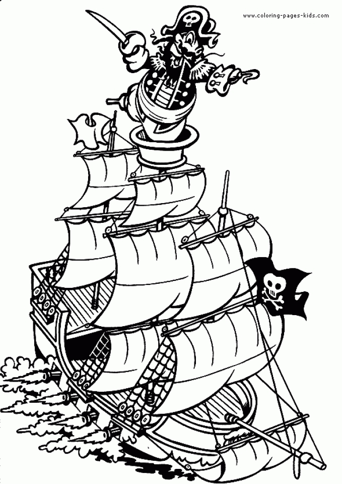 Get this pirate ship coloring pages