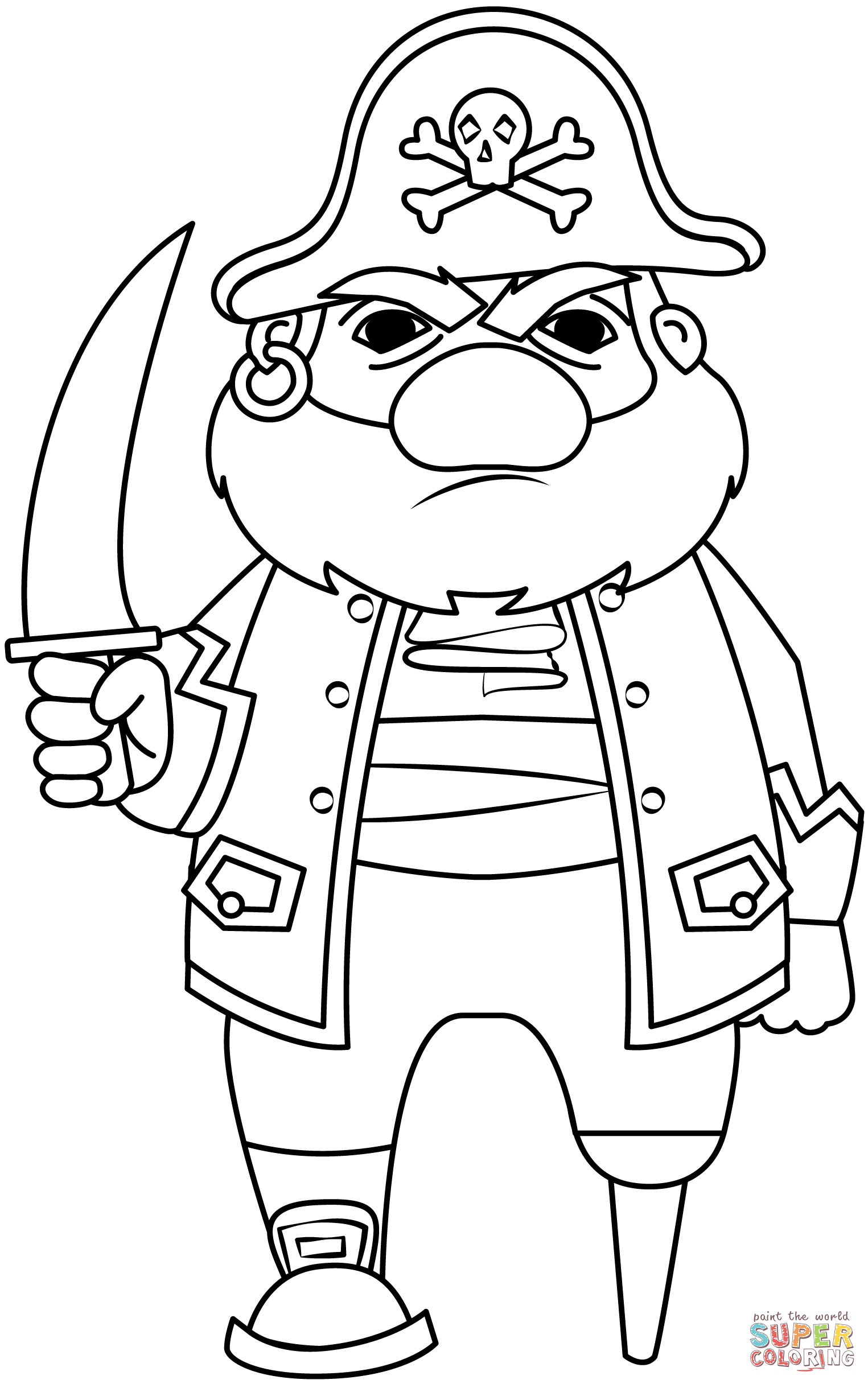 Pirate coloring page free printable coloring pages