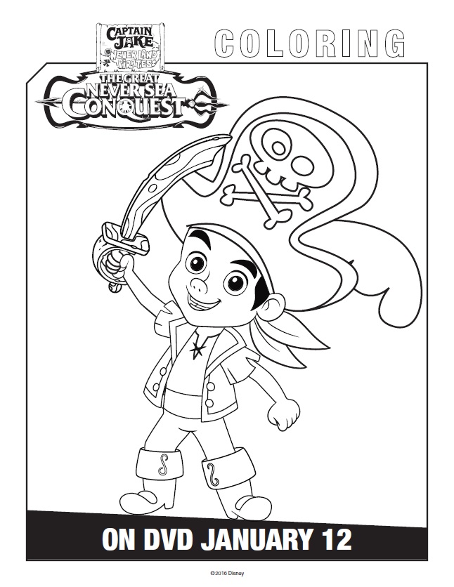 Free printable jake and the never land pirates coloring pages