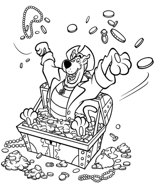 Scooby doo treasure coloring page