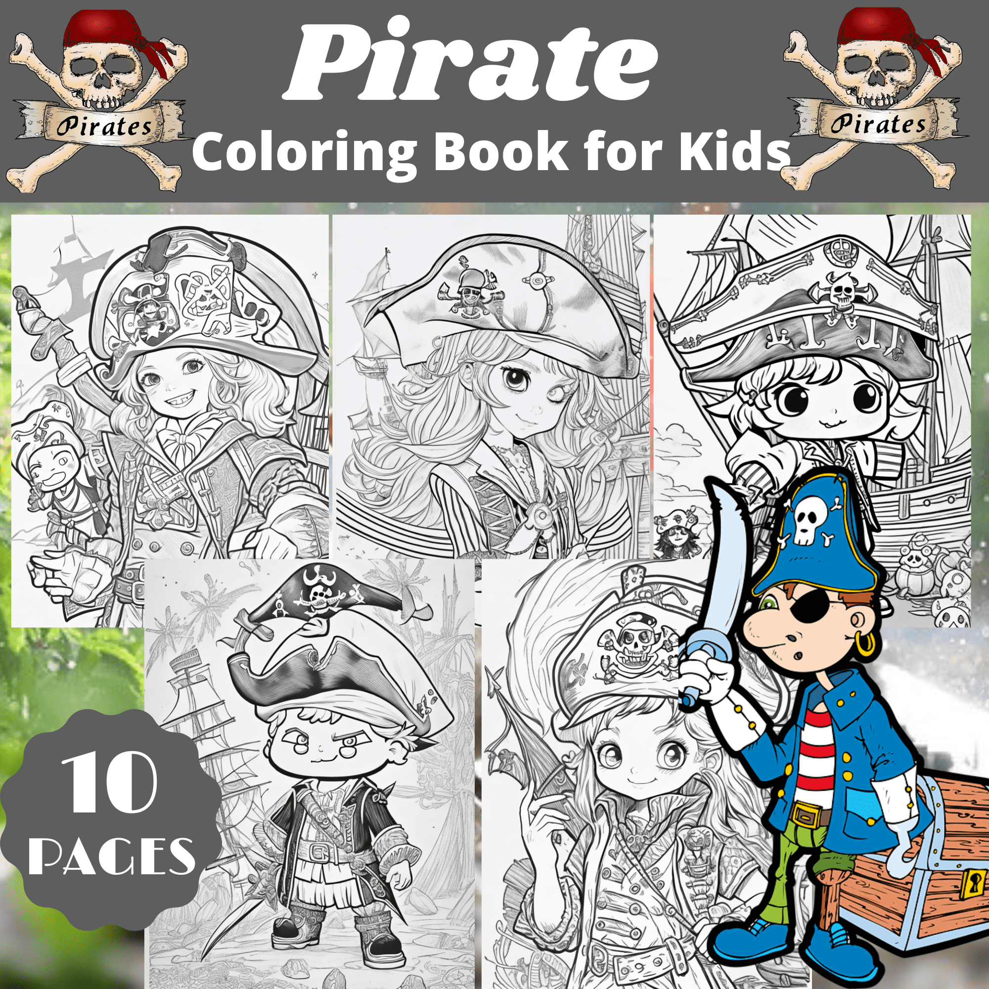 Pirate coloring pages for kids made by teachers