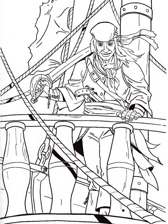 Bad pirate coloring page