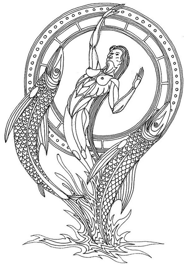 Adult coloring page astrology pisces coloring pages adult coloring pages skull coloring pages