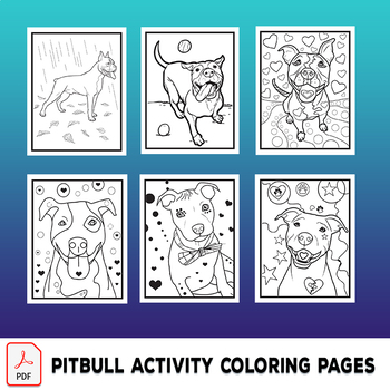 Pitbull coloring book coloring pages i instant digital download