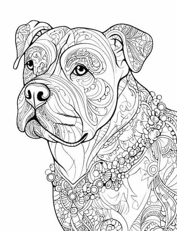 Dog coloring pages for kids and adults