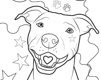 Pitbull coloring page dog coloring page download now