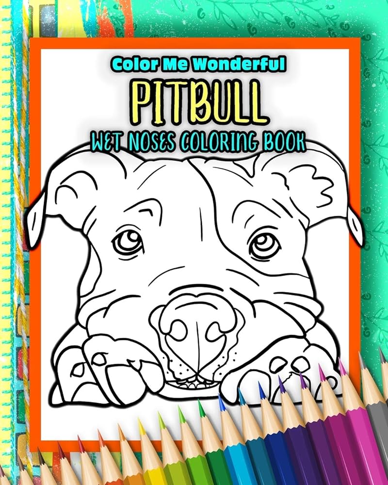 Pitbull wet noses coloring book adorable dog illustrations perfect for pet owners rescues or people who enjoy the lovable pit bull breed wonderful color me sackman jessica books