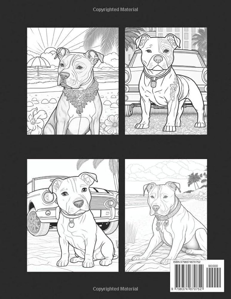 Awesome pitbull coloring book cool designs for adults to color relax and enjoy silverlance janeparis books