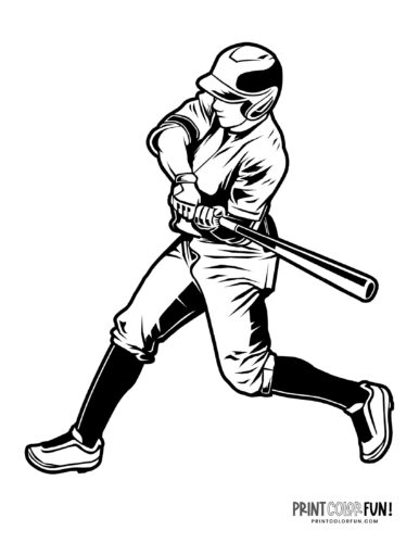 Baseball player coloring pages clipart free sports printables at