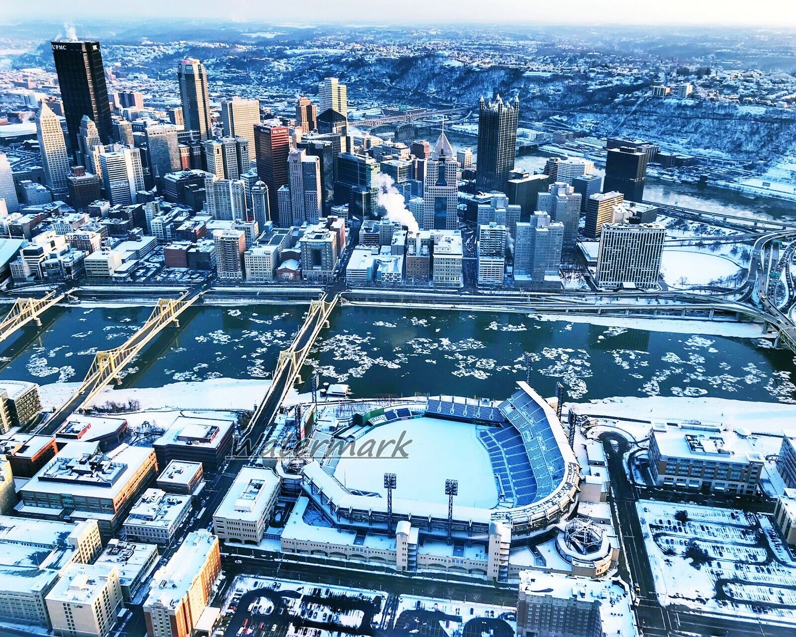 Mlb heinz field pittsburgh pirates aerial view winter color x photo picture â