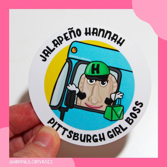 Jalapeão hannah stickers pittsburgh pierogi girl boss decal sinkhole bus pittsburgh pirates yinzer city of bridges funny pittsburgh gift