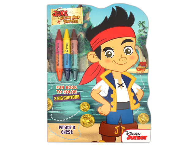 Jake the pirate shaped coloring book with crayons