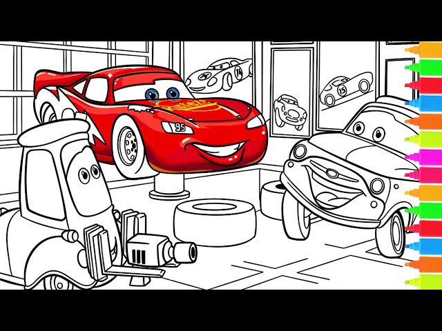 Disney pixar cars lightning mcqueen tuner cars coloring book pages