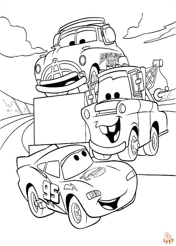 Disney cars coloring pages for kids free printable sheets