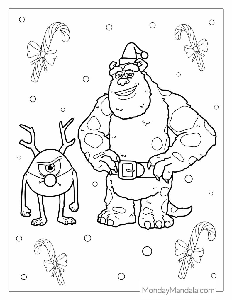 Monsters inc coloring pages free pdf printables