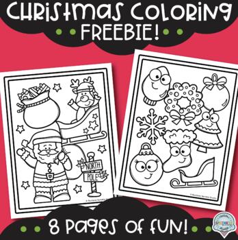 Christmas coloring pages freebie by rainbow sprinkle studio