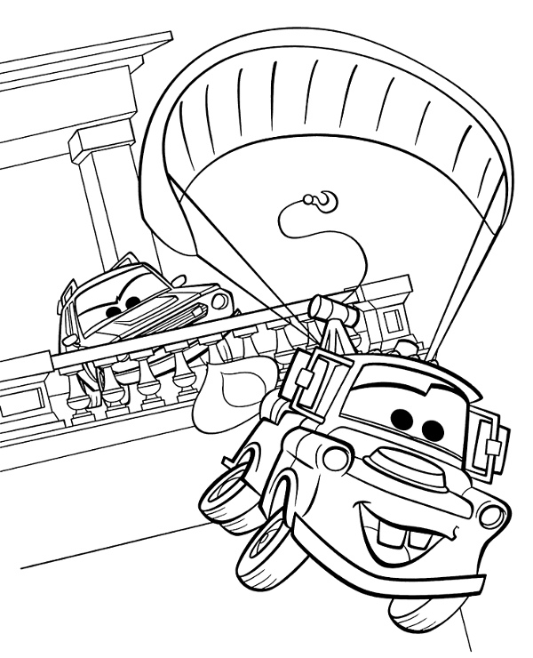 Scene from cars movie to print and color for free