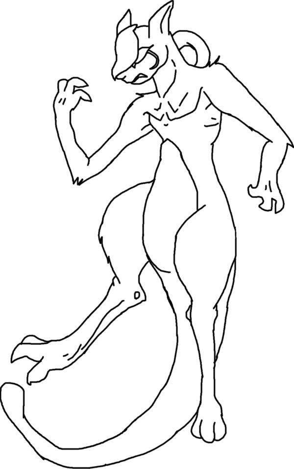 Mewtwo outline coloring page