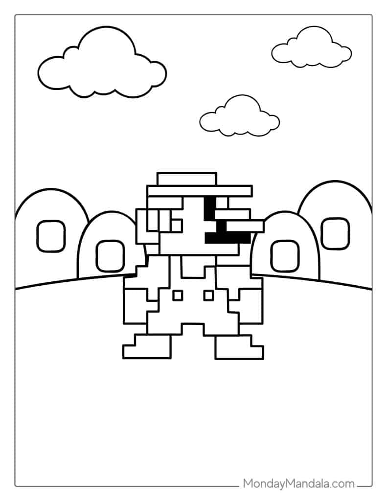 Mario coloring pages free pdf printables