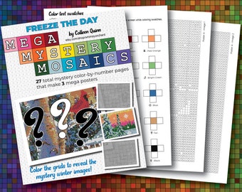 Winter mega mystery mosaics color by letter pages mega images