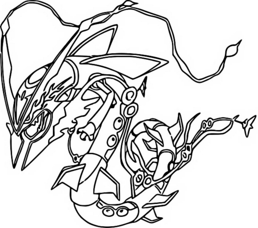 Coloring page mega evolved pokãmon mega rayquaza