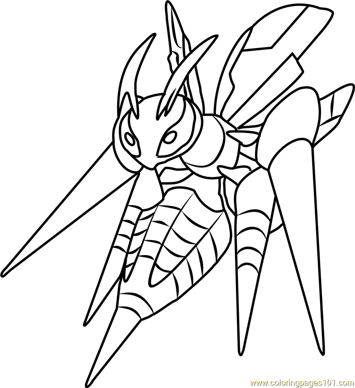 Mega beedrill pokemon coloring page for kids