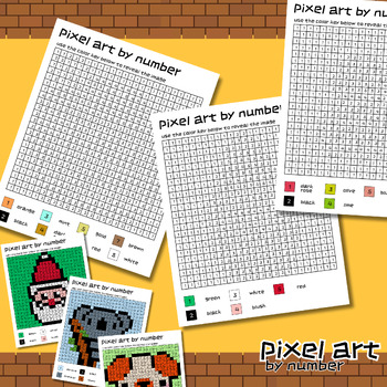 Pixel coloring pages by number