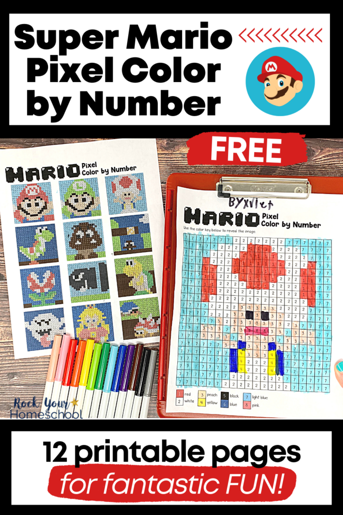 Super mario pixel coloring pages for extra special fun free