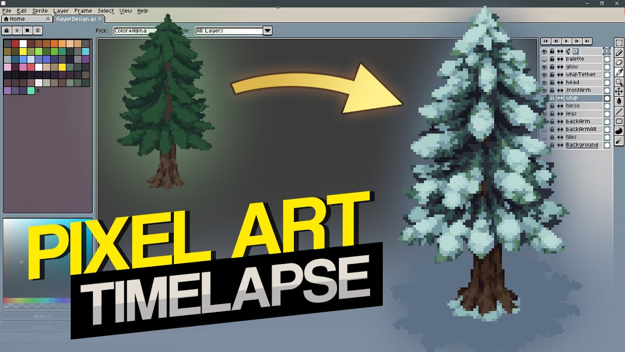 Pixel art tielapse pine tree the iron oath