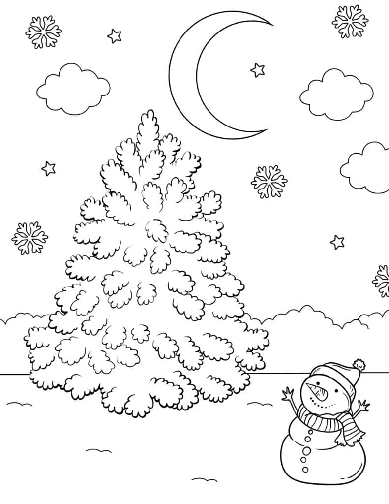 Free printable christmas tree coloring pages