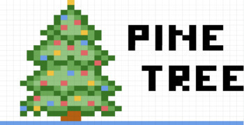 Pine christmas tree pixel art math