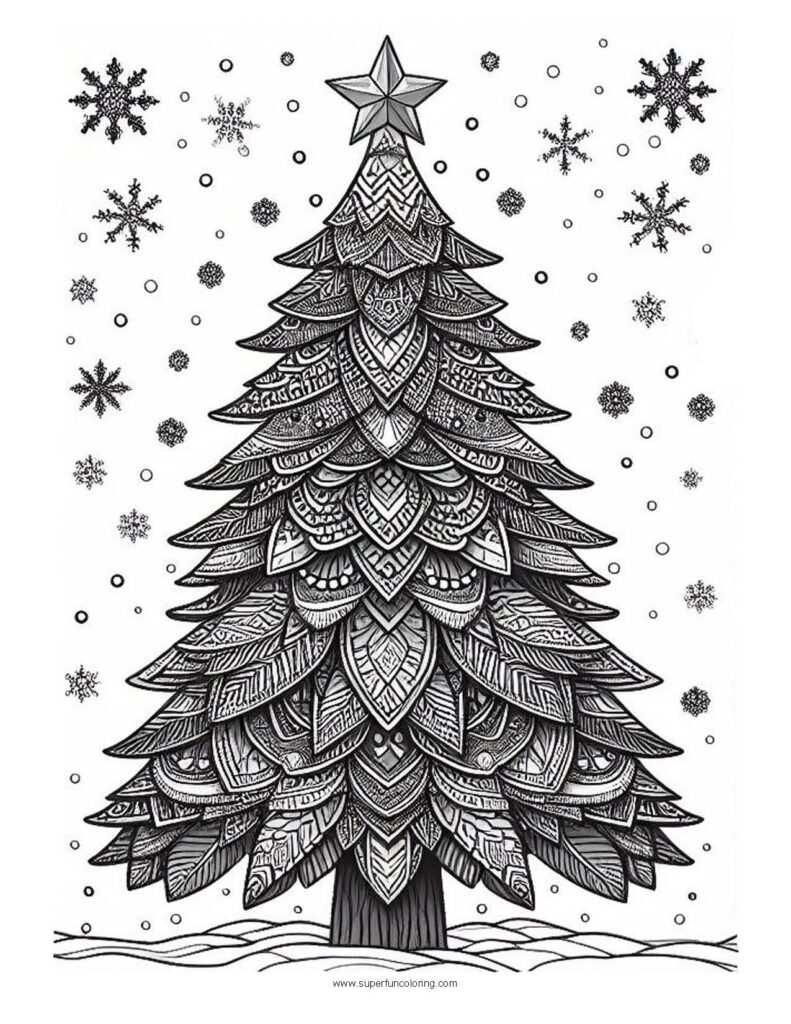 Christmas tree coloring page