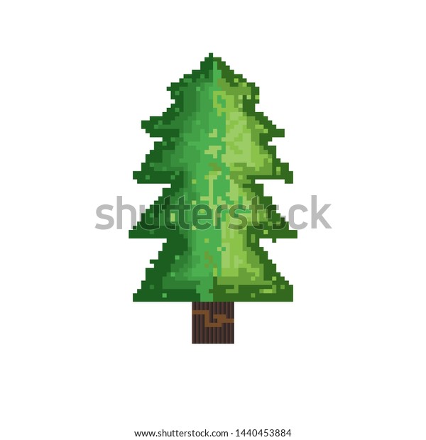 Pine tree pixel art style tree stock vector royalty free