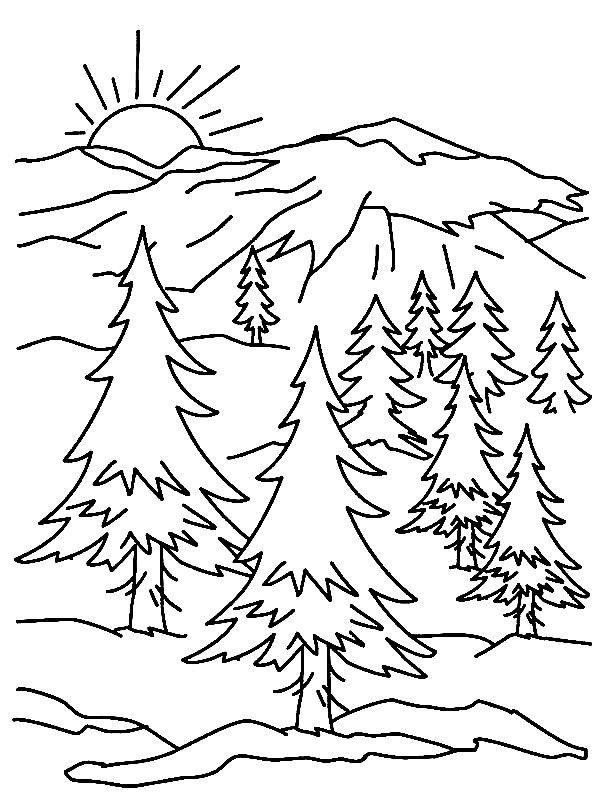 Mountains coloring pages