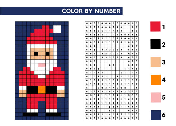 Drawing of christmas pixel art stock illustrations royalty