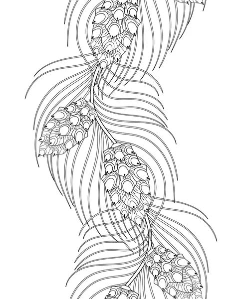 Hand drawn peacock for antistress coloring page with high detai stock vector by ipanki