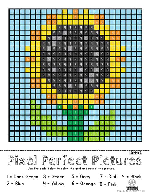 Pixel coloring pages