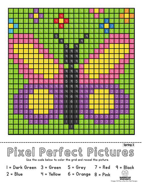 Pixel coloring pages