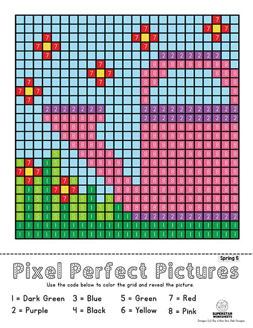 Pixel coloring pages