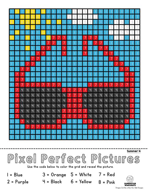 Pixel coloring pages