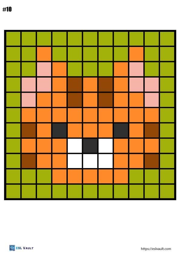 Free pixel art color by number pages pdf