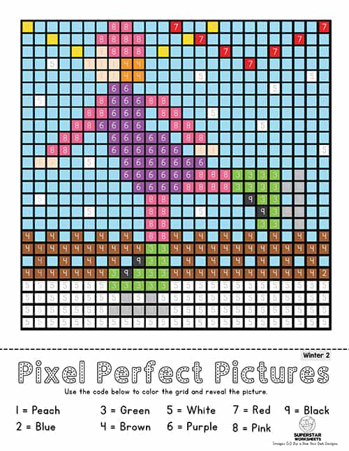 Pixel coloring pages